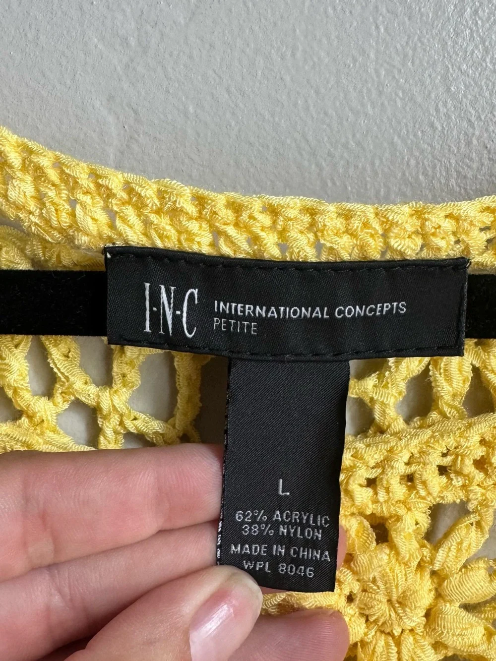 Yellow Crochet Knit Sweater Boho Festival Beach Cover Up Lightweight Top Y2K L